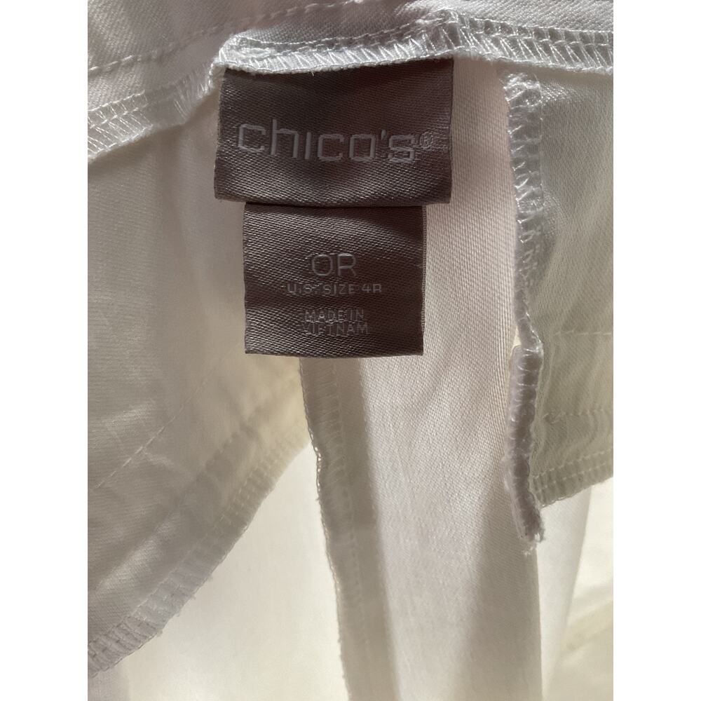 Chico's White Cotton Straight Leg Pants - Size 0R - Picture 3 of 4